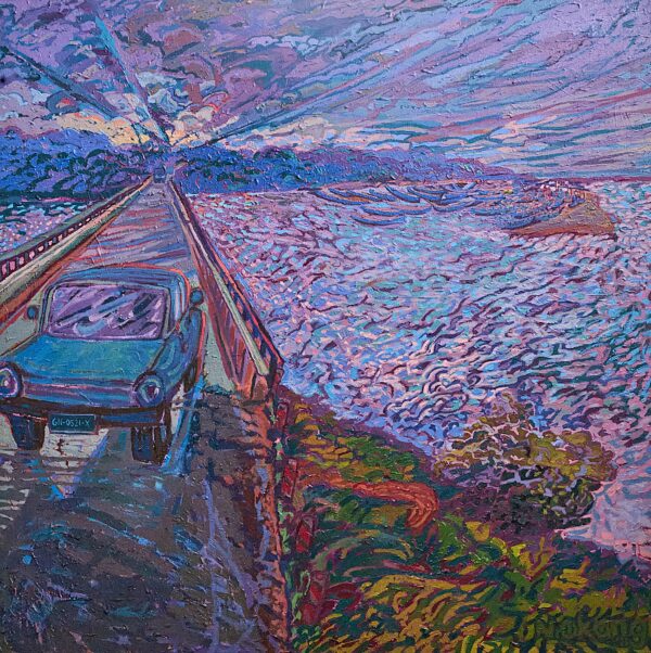 Stillness in Motion (What the Tide Remembers) - 2025- 33in by 33in - Acrylic on stretched Canvas Frame (SOLD) Stillness in Motion - what the Tide Remembers