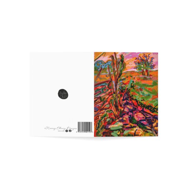 11725040866989125828_2048-1.jpeg Pink Nature inspired Greeting Cards - Vibrant Field Note Card - Colorful Landscape Art Greeting Card(10, 30, and 50pcs)