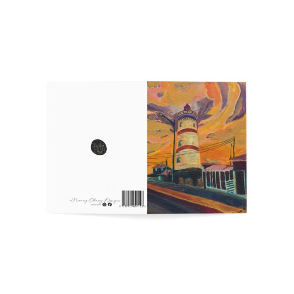 12758868682840293264_2048-2.jpeg Lighthouse at Sunset - Captivating Coastal Note Card for All Occasions Greeting Cards (10, 30, and 50pcs)