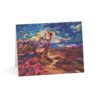 Abstract beachscape Greeting Cards - Vibrant Coastal Sunset - Handcrafted Note Card of a Colorful Seaside Landscape (10, 30, and 50pcs)