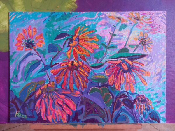 SUNFLOWER BLOOM Nature Painting