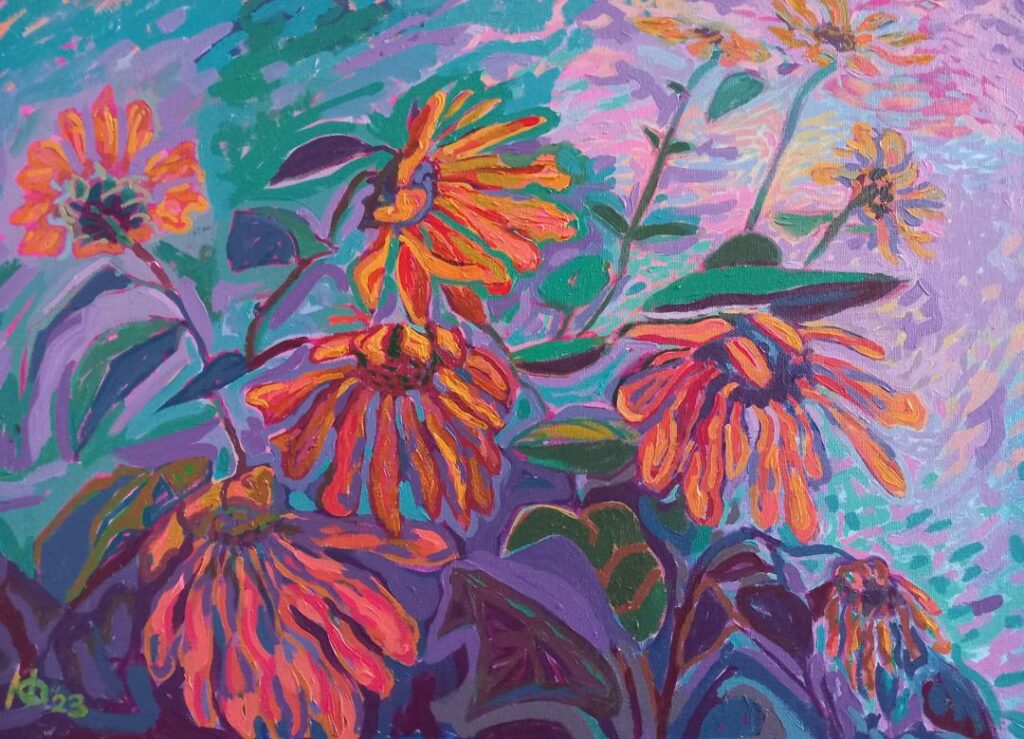 SUNFLOWER BLOOM Nature Painting