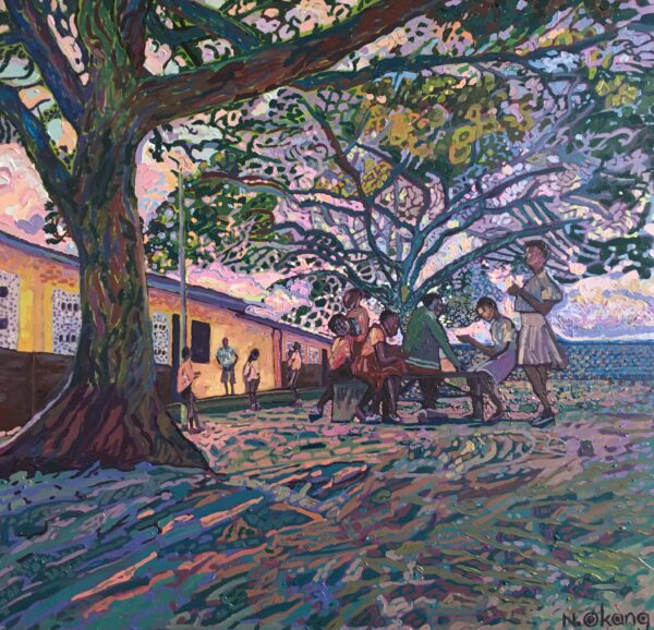 IMG_5201 'Who will She Be?' Original open-impressionist painting by Nancy Okang - ,500.00