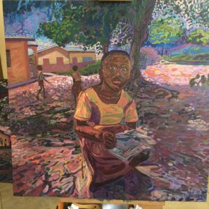 'Eyes of Wonder' Original open-impressionist textured art by Nancy Okang - $2,500.00